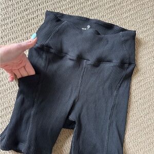 Year of Ours Black Ribbed Bike Shorts